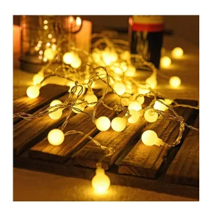 Frosted Ball String Lights IP44 Waterproof Soft Warm White Ra80 3m Garden Outdoor Christmas Party Decor
