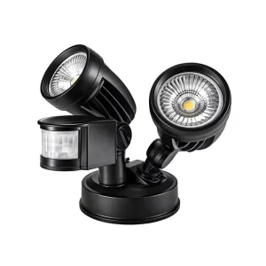 Full Aluminum 12W/24W COB LED Floodlights with Sensor AC85-265V Tempered Glass Diffuser for Outdoor Home Security