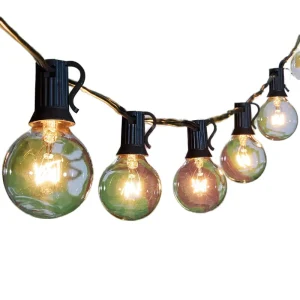 G40 50FT Outdoor String Lights With E12 Base Hanging Globe Patio String Lights