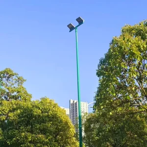 Galvanized Steel High Mast Lighting Poles 15 35M 160km h Wind Resistant 10 Year Warranty Customized