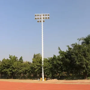 Galvanized Steel Polygonal Mast Pole with Octagonal Design 15-18M Height 10-Year Warranty for Stadium and Square Light Use