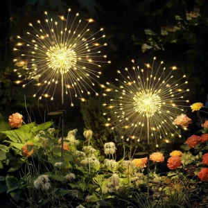 Garden Decor Outdoor Lights 120LED 2Pack Solar Garden Lights Outside Fairy Firework Decorative