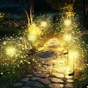 Garden Decor Outdoor Lights 120LED Firework Lights LED Waterproof Garland Starburst String Light Lamps for Yard