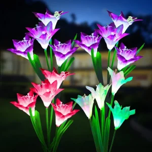Garden Decorative Led Flower Light Waterproof Landscape Light Muti color Solar Flower Light