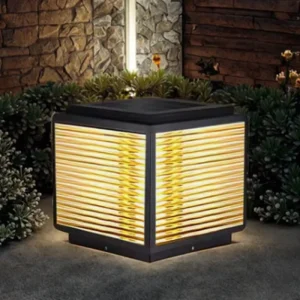 Garden Fence Path Outdoor Solar LED E27 Post Pillar Light IP65 Waterproof Aluminum Driveway Landscape Decorative Dimmable