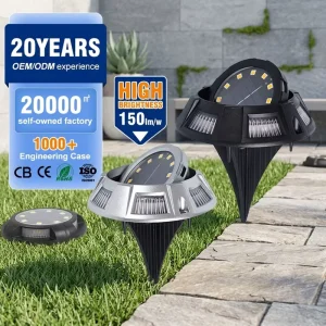 Garden Floodlights Wide Luminous Angle Low Power Consumption 0.5w Recloser Black Led Solar Garden Lights