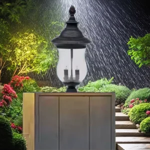 Garden Gate Path Outdoor LED E12 Post Pillar IP44 Waterproof Die-Cast Aluminum Driveway Landscape Decorative 4100K