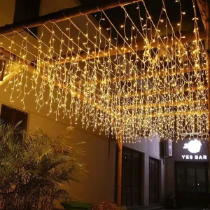 Garden Holiday Outdoor IP44 Warm White Landscape Christmas Lights Yard Patio Connectable Decorative LED Icicle Lights