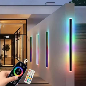 Garden IP65 Stainless Steel Long Wall Lamp 110V 220V RGB RGBW 1M 1.2M 2M 2.4M Exterior LED Strip Linear Outdoor Wall Light