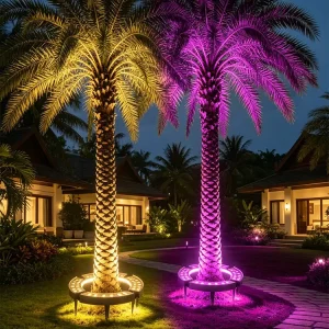 Garden Lights 24W RGB Colorful LED Hug Tree Ring IP67 Waterproof Aluminum for Outdoor Tree Landscape Lighting