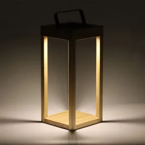 Garden Lights Outdoor Backyard Hanging LED Lanterns Solar and Battery Powered Electric Pathway Lighting Decorative Wooden Floor