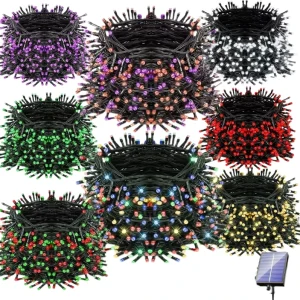 Garden Lights Outdoor Waterproof IP65 8 Modes Tree Decorations Solar LED String Christmas Camping Wedding Party Fairy Deco
