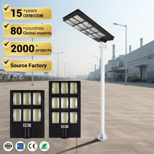 Garden Park Road Lamp Ip65 Waterproof 600w 800w 1000w Outdoor Integrated Led Solar Street Light