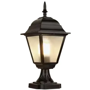 Garden Path Driveway Outdoor LED E27 Post Pillar Light IP54 Waterproof Aluminum Glass 2700K Soft Warm White