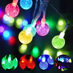 Garden Smart Outdoor Holiday Decoration Patio Party Decorative Led Solar Powered Lighting Coloured Globe String Lights