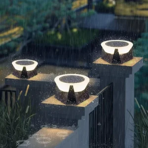 Garden Solar LED Column Light with IP65 Waterproof Post Cap Lamps Outdoor Lawn Wall Lights Led Pillar Decoration