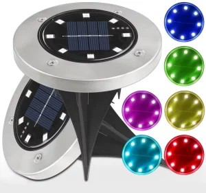 Garden Stainless Steel RGB Flood Light Outdoor LED Inground Light Solar LED Underground Light for Lawn Pathway Decoration