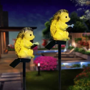 Garden Statue Decoration Outdoor Resin Figurines With Solar LED Light Ornaments Patio Yard Lawn