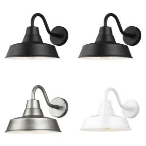 Garden Waterproof Matte Black Iron Lantern Wall Sconce LED Outdoor Lighting Fixture