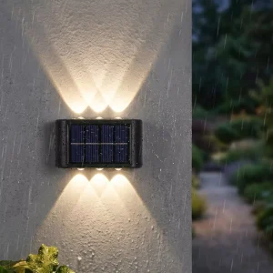 Gate Post LED Wall Emergency Solar Panel Security Garden Lights Solar Powered All in One Wall Mounted Solar Wall Light