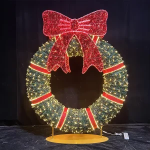 Giant 3D LED Christmas & Halloween Wreath Motif Light IP65 Waterproof Commercial Street Landscape Mall Plaza Display