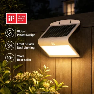 Global Patented Solar Wall Light with Motion Detective Sensor Outdoor IP65 Waterproof Lamp for Residential Projects