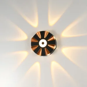 Gold and Black Narrow Degree LED Wall Light Outdoor Garden Decoration Sconce Lighting