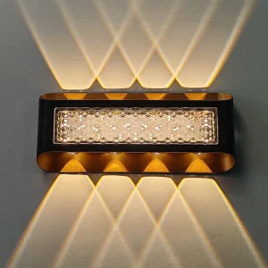 Golden LED Outdoor Wall Lamp, Waterproof, for Villa and Courtyard