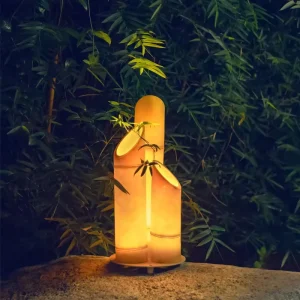 Green/Yellow Bamboo LED Landscape Lighting for Garden Lawn Park or Villa Exterior AC Powered Decorative Backyard Yard Lamp