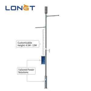 Grey IP66 Aluminum LED Street Road CCTV Solar Power Multi-Functional Lighting ROHS