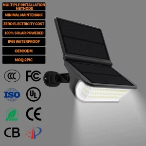 Ground Stake & Wall Mounted 2 in 1 Foldable Outdoor Solar Panel Garden Lawn Light Waterproof Wide angle LED Solar Pathway Light