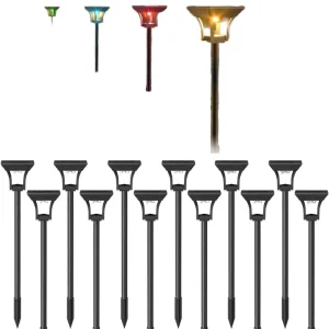 Ground mounted Solar LED Garden Light with RGB Color Temperature Three Lighting Modes Waterproof Comes with Battery