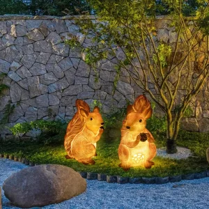 Guangdong Factory Garden Park Landscape Outdoor Waterproof Fiberglass LED Simulated Squirrel Lights for New Year’s Day