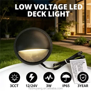Half Moon Surface Mounted Waterproof Low Voltage Led Deck Lighting Light for Outdoor Balcony Yard Patio Rail Step Driveway