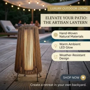 Handmade SLED Solar Lamp Retro Designed Outdoor Garden Light Waterproof Solar Garden Light For Decor Rattan Solar Floor Lamp