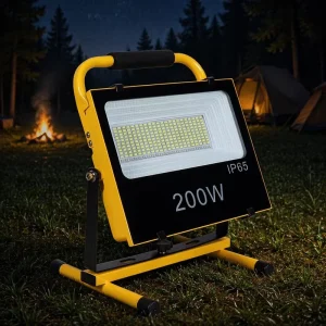Handy Bright 200W IP65 RGB Aluminum LED Flood Light & Work Light AC Rechargeable Emergency Portable for Workshop Camping