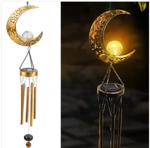 Hanging Lamp Waterproof Moon Night Solar Light Led Lights Outdoor Wind Chime Solar Garden Decoration