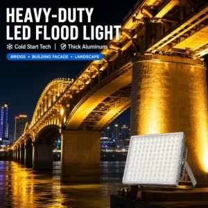 Heavy Aluminum LED Flood Light 50W 400W IP65 Waterproof 4000V Surge Protection Cold Start Outdoor with High Efficacy Lens