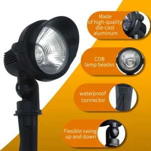 Heavy Duty Aluminum Outdoor Garden Light 6W LED Landscape Spot Light IP65 Waterproof 24V Warm White Sconce for Yard