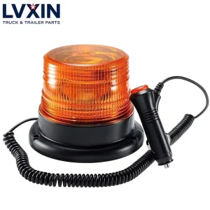 Heavy Duty Amber LED Short Dome Strobe Warning Light SAE Class 1 Multi Flash Beacon Light for Truck Trailer