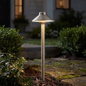 Heavy Duty Cast Brass Construction Hat Shape Design Corrosion Resistance IP65 Waterproof Low Voltage Pathway Lights