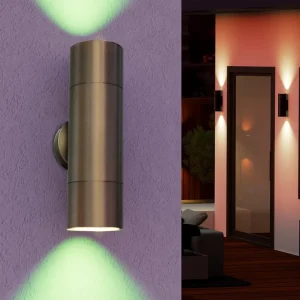 Heavy Duty DC24V Brass IP65 Outdoor LED Wall Lamp Modern RGBW Color Changing Sconce for Coastal Grade Backyard Deck