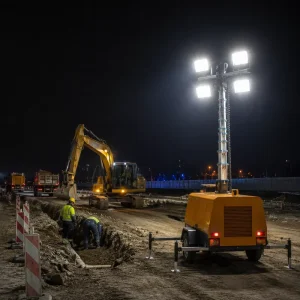 Heavy Duty Portable LED Light Tower Hydraulic Diesel Generator Mobile Lighthouse for Industrial Use