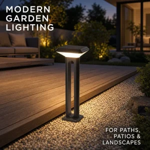 Heavy Duty Solar Outdoor Bollard Light High Lumen IP66 Waterproof Landscape Garden Post Lamp for Commercial Park Street Path