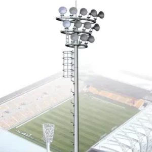 Heavy Duty Wind Resistant 12m 15m High Mast Lighting Pole Retractable System for Port Stadium