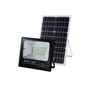High Bright IP67 Waterproof Outdoor 100W Flood Solar Light LED Solar Panel Power ABS Remote Control Adjustable