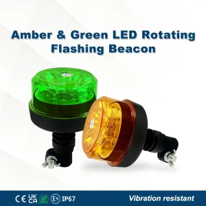 High Brightness 12W DC12V/24V Amber Beacon Light Flashing Rotating Warning Lamp Trailer Truck Tractor UTV Safety Accessory IP67