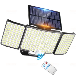 High Brightness 270° Wide Angle Solar Security Light Motion Sensor Lamp Waterproof LED Floodlight for Garden Garage Patio Yard