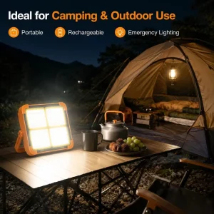 High Brightness 30W 288 LEDs ABS and Glass Solar Rechargeable Work Light for Camping Emergency Repair Portable Flood Light