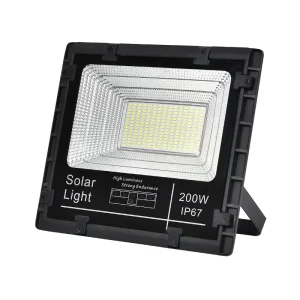 High Brightness IP65 Waterproof ABS Solar LED Flood Light Outdoor 100W 200W Remote Control Reflector Residential Garden Lamp